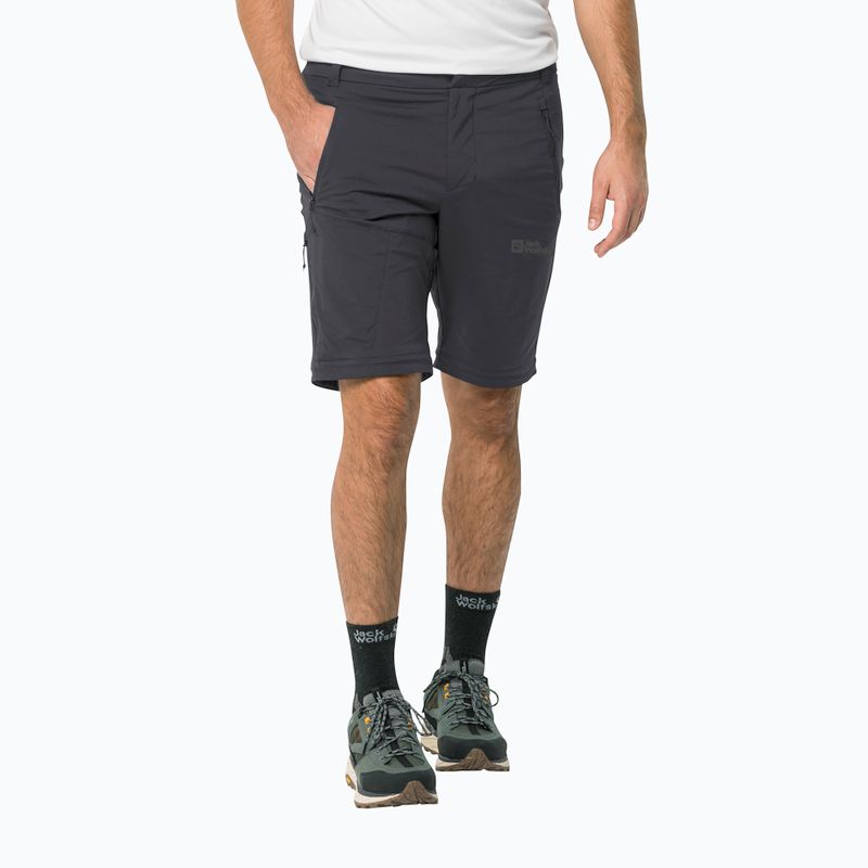 Pánske softshellové nohavice Jack Wolfskin Glastal Zip Away sivá 1508301 5