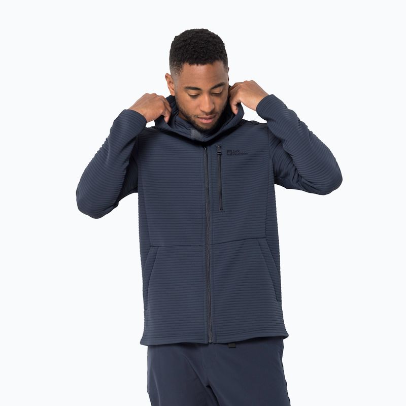 Jack Wolfskin pánska trekingová mikina s kapucňou Modesto navy blue 1706493