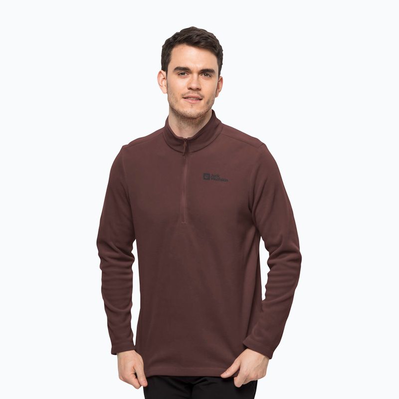 Jack Wolfskin pánska trekingová mikina Taunus HZ bordová 1709522