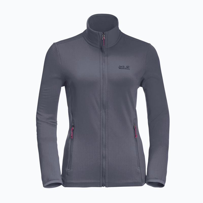 Dámska trekingová bunda Jack Wolfskin Peak Grid Fleece šedá 1710351 4
