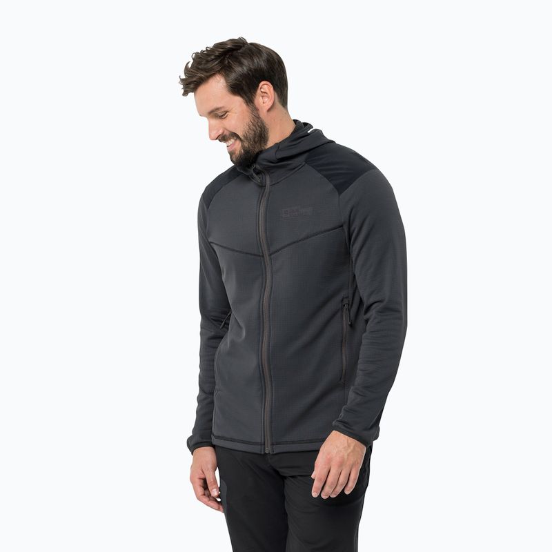 Pánska trekingová bunda Jack Wolfskin Kolbenberg Hooded FZ black 1711011