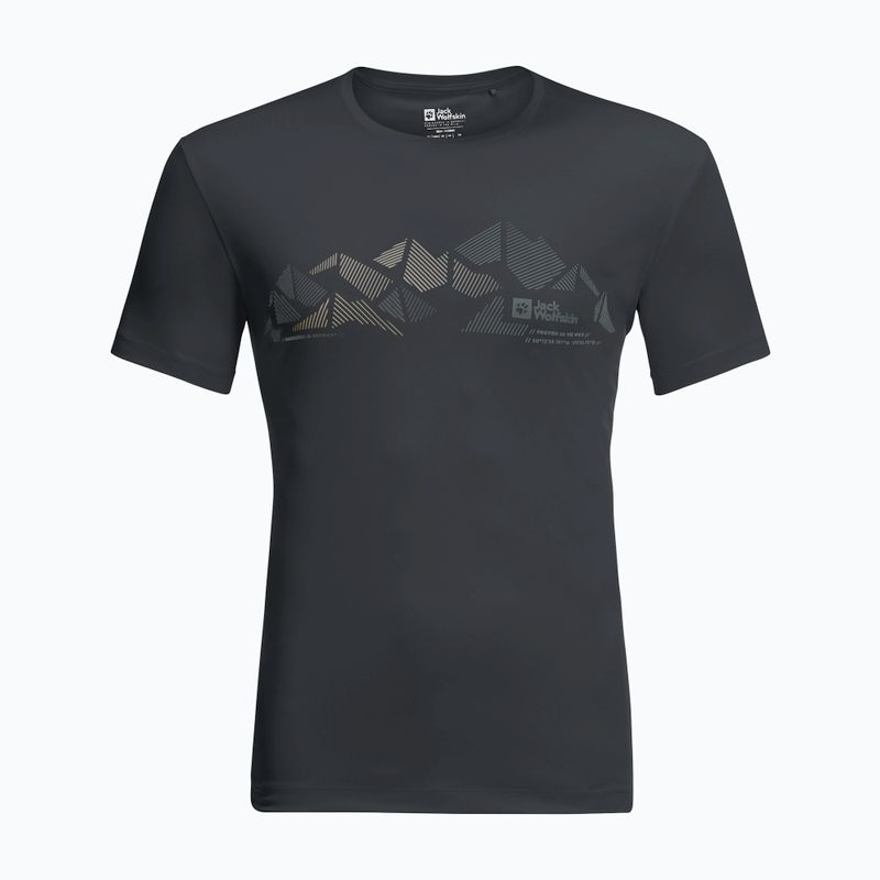 Jack Wolfskin Peak Graphic pánske trekingové tričko čierne 1807183 4