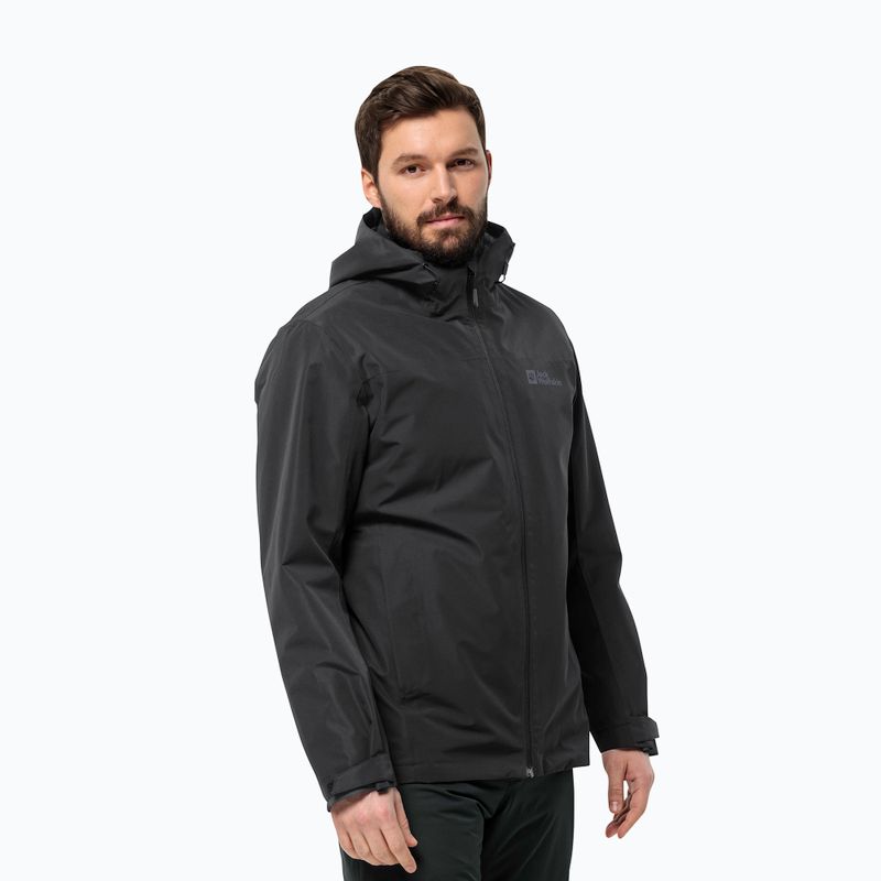 Pánska bunda 3v1 Jack Wolfskin Taubenberg 3In1 black 6001
