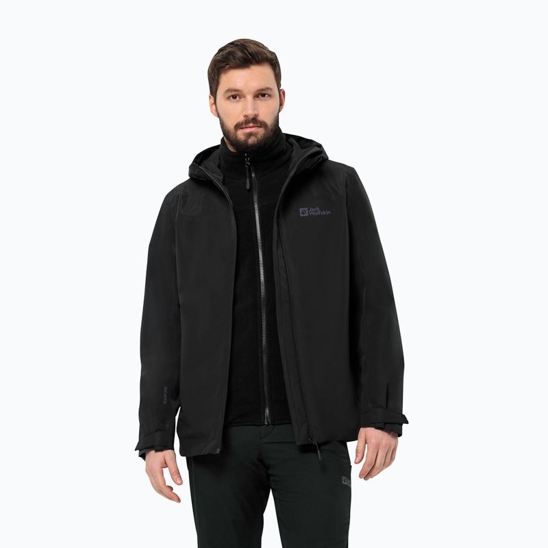 Pánska bunda 3v1 Jack Wolfskin Taubenberg 3In1 black 6001 3