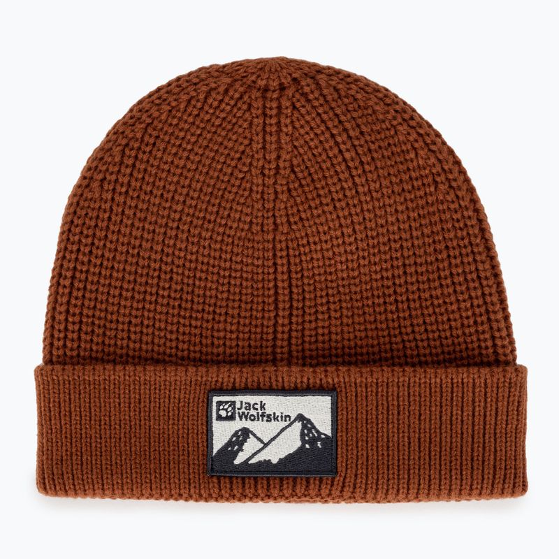 Jack Wolfskin Edo Badge Beanie karmínová zimná čiapka 5