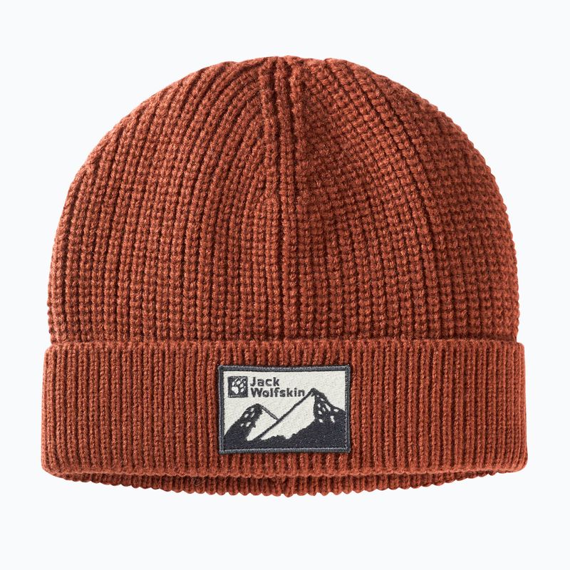 Jack Wolfskin Edo Badge Beanie karmínová zimná čiapka 8