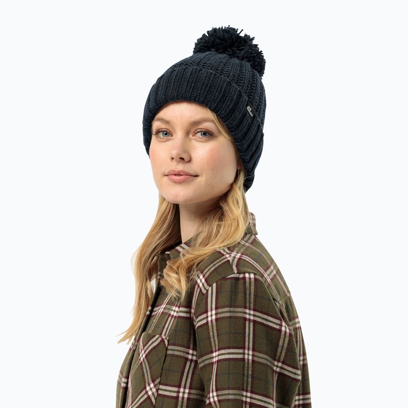 Dámska zimná čiapka Jack Wolfskin Highloft Knit Beanie night blue 2