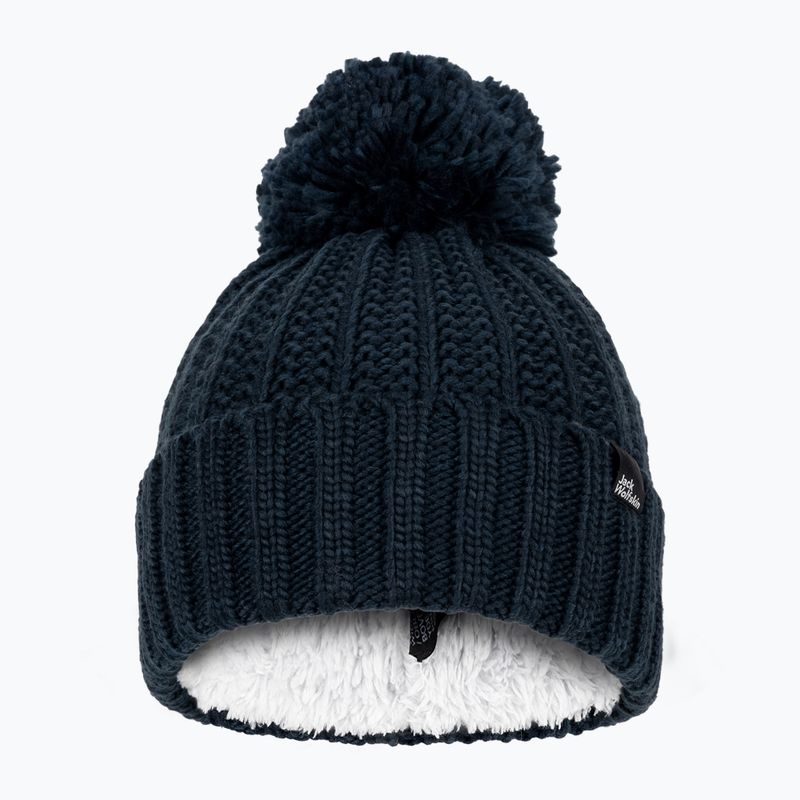 Dámska zimná čiapka Jack Wolfskin Highloft Knit Beanie night blue 4