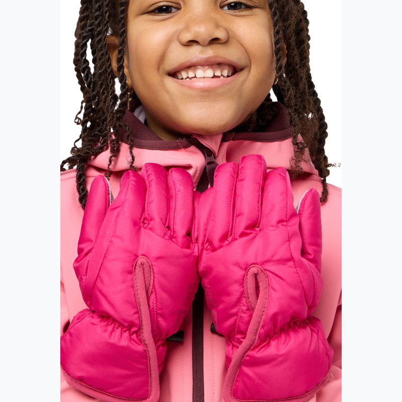 Detské trekingové rukavice Jack Wolfskin Easy Entry dark fuchsia 2