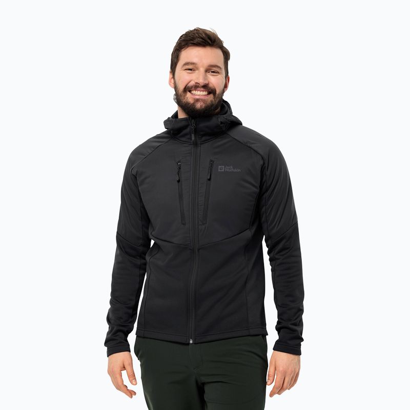 Pánska hybridná bunda Jack Wolfskin Alpgrat Pro Ins Fz black