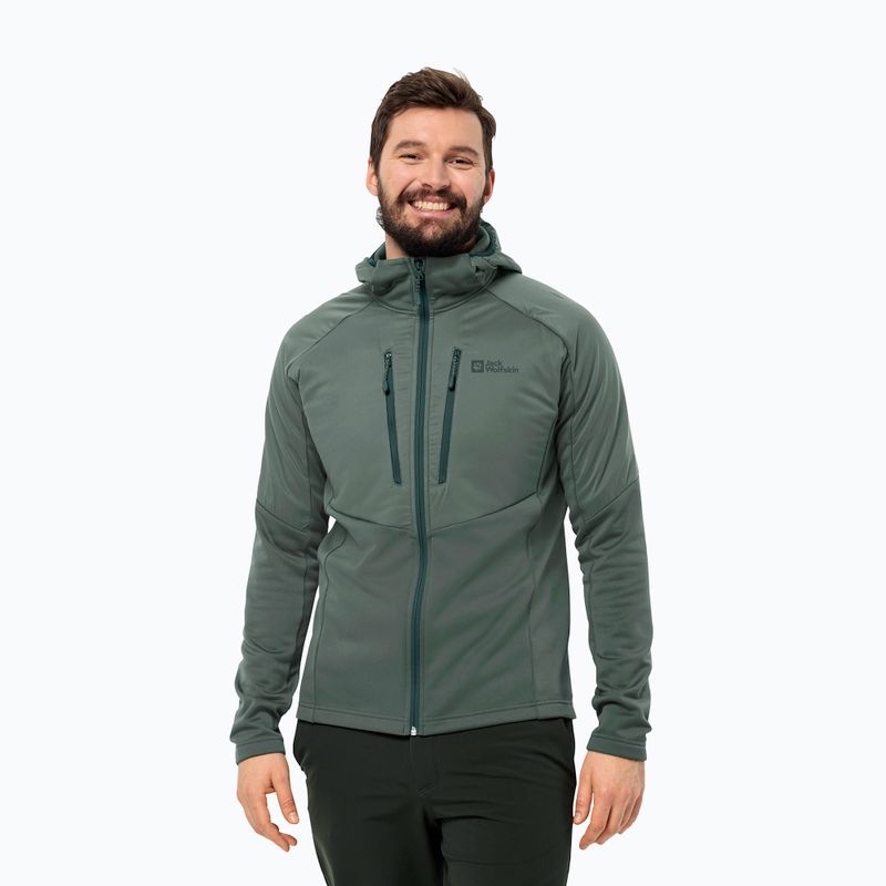 Pánska hybridná bunda Jack Wolfskin Alpgrat Pro Ins Fz hedge green