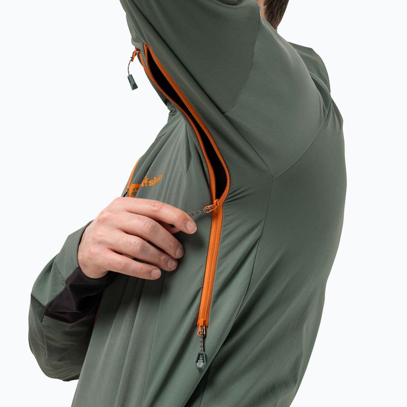Jack Wolfskin pánska softshellová bunda Alpspitze Hoody hedge green 4