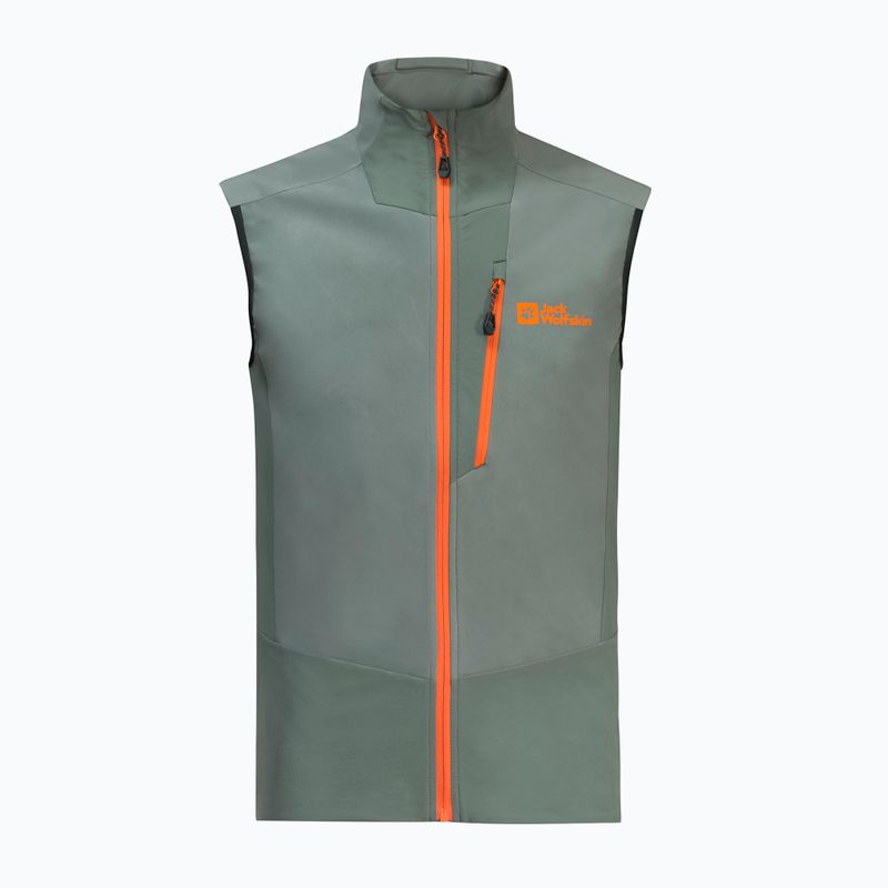 Jack Wolfskin pánske turistické oblečenie bez rukávov Alpspitze hedge green 5