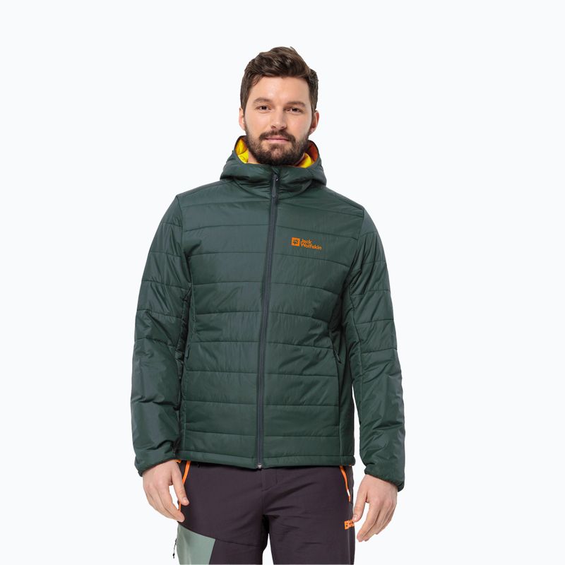 Jack Wolfskin pánska páperová bunda Lapawa Ins Hoody black olive