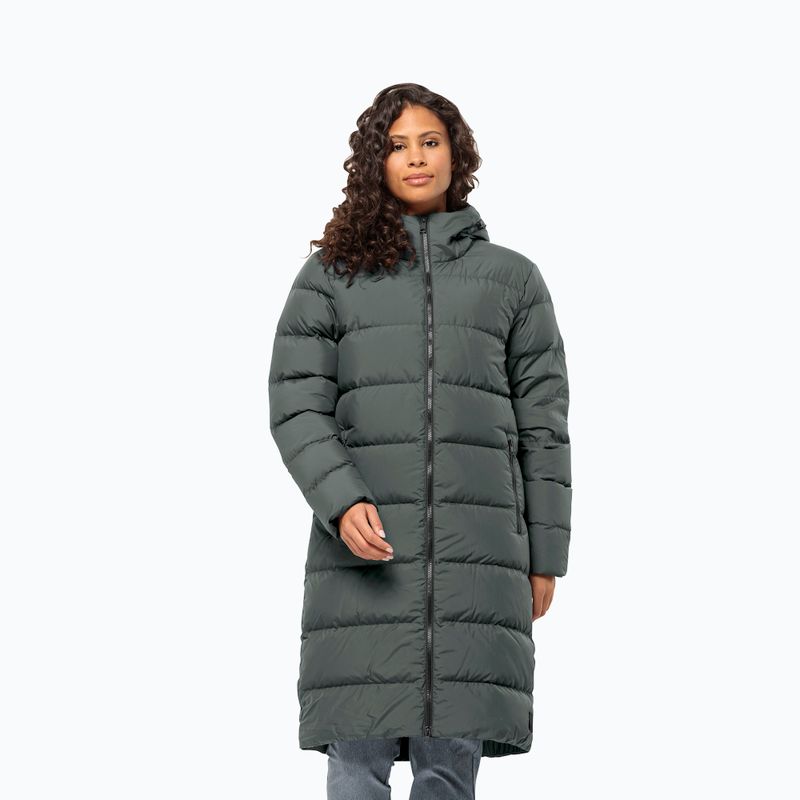 Dámsky páperový kabát Jack Wolfskin Frozen Palace slate green
