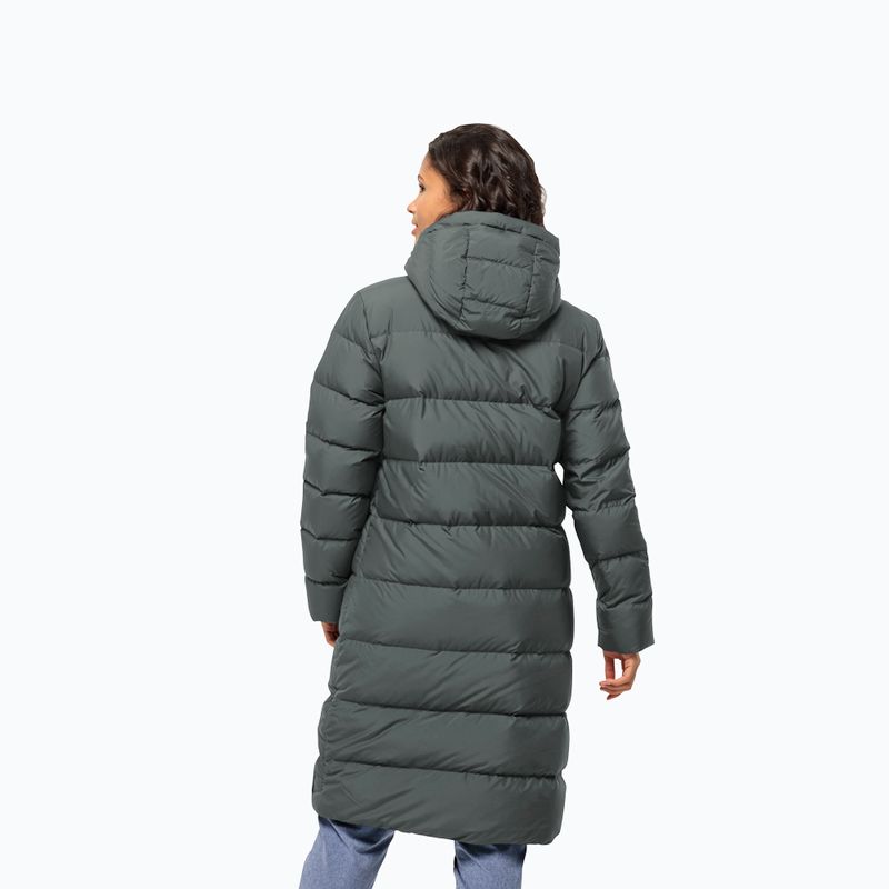 Dámsky páperový kabát Jack Wolfskin Frozen Palace slate green 2