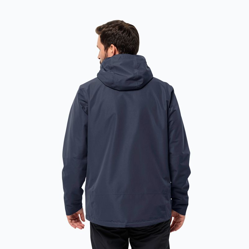 Jack Wolfskin pánska bunda do dažďa Feldberg Luntal 3v1 night blue 4