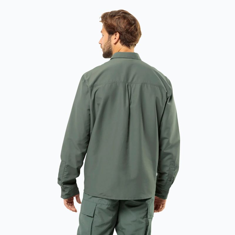 Pánske trekové tričko Jack Wolfskin Barrier L/S hedge green 2