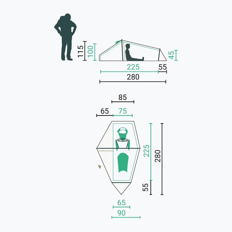 Trekingový stan pre 1 osobu Jack Wolfskin North Timer island moss 2