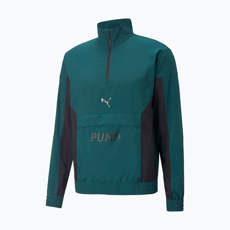 Pánska trekingová bunda PUMA FIT Woven 1/2 ZIP zelená 522129 24