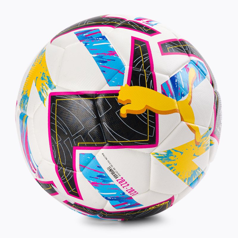 PUMA Orbit Laliga 1 Hybrid white-beetroot purple futbal 083866 veľkosť 5