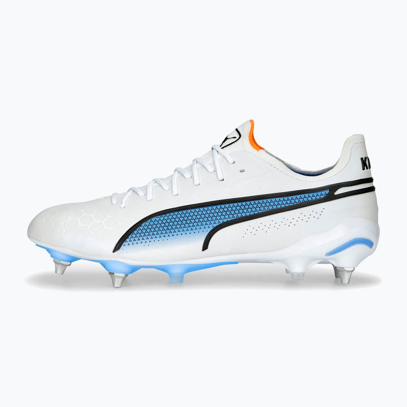 PUMA King Ultimate MXSG pánske kopačky puma white/puma black/blue glimmer/ultra orange 11