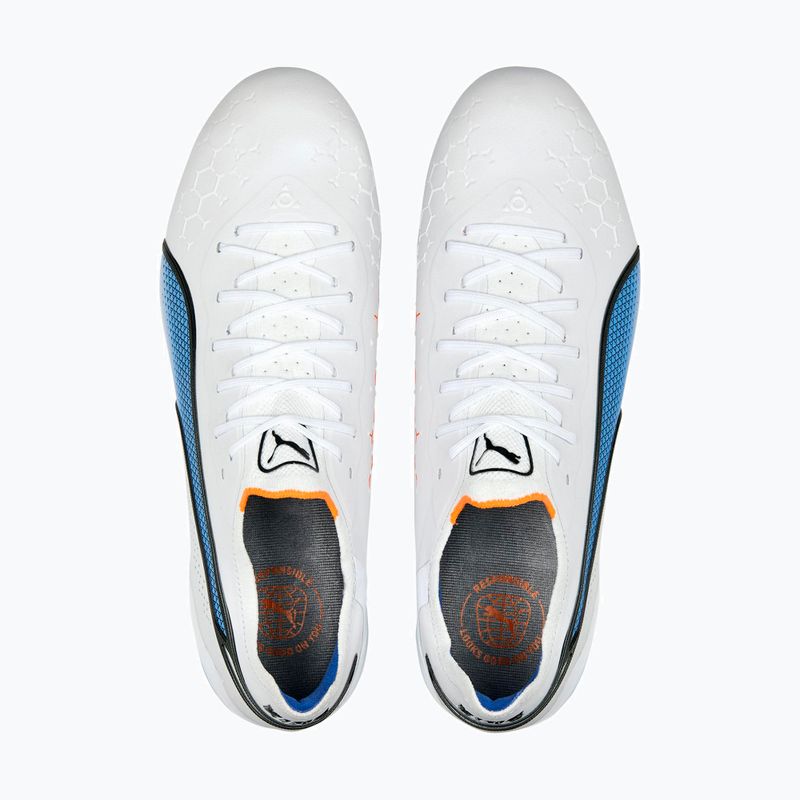PUMA King Ultimate MXSG pánske kopačky puma white/puma black/blue glimmer/ultra orange 15