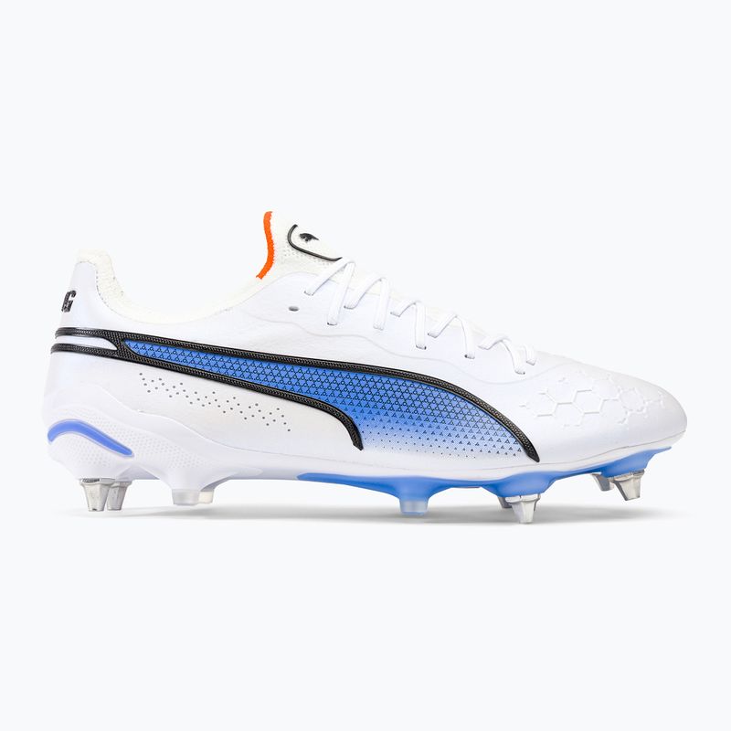 PUMA King Ultimate MXSG pánske kopačky puma white/puma black/blue glimmer/ultra orange 2