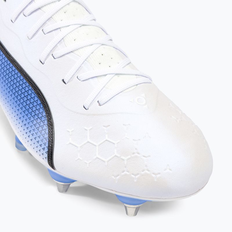 PUMA King Ultimate MXSG pánske kopačky puma white/puma black/blue glimmer/ultra orange 7