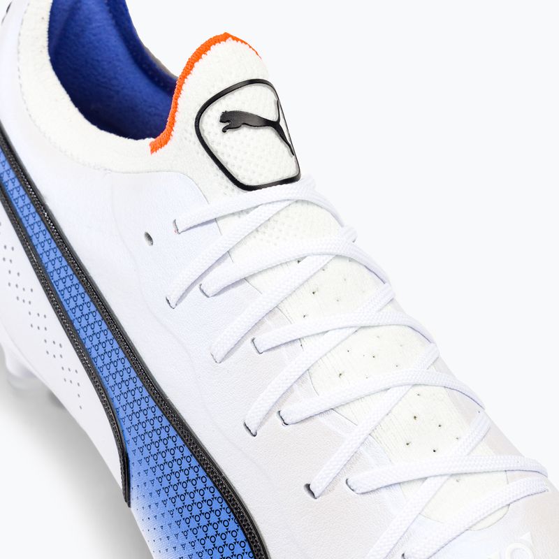 PUMA King Ultimate MXSG pánske kopačky puma white/puma black/blue glimmer/ultra orange 8