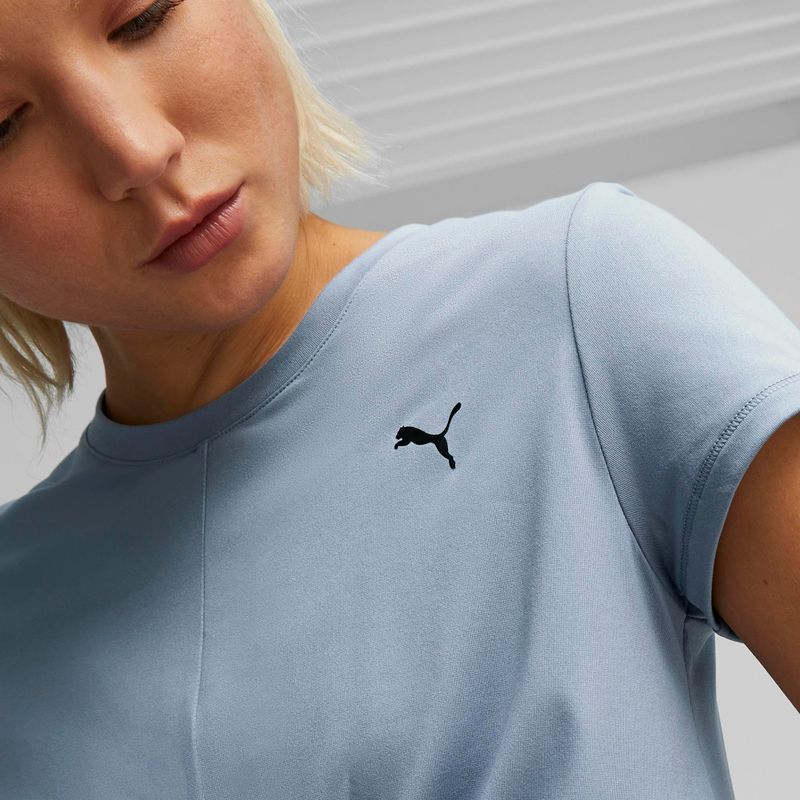 Dámske tričko na jogu PUMA Studio Yogini Lite Twist blue 523164 18 5