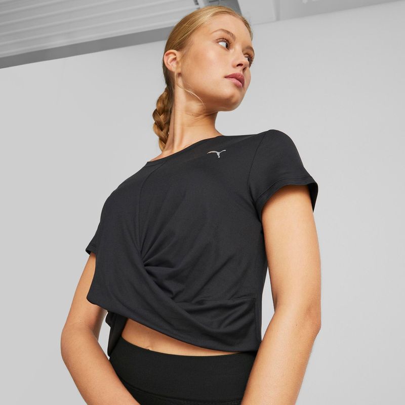 Dámske tričko na jogu PUMA Studio Yogini Lite Twist black 523164 01 3