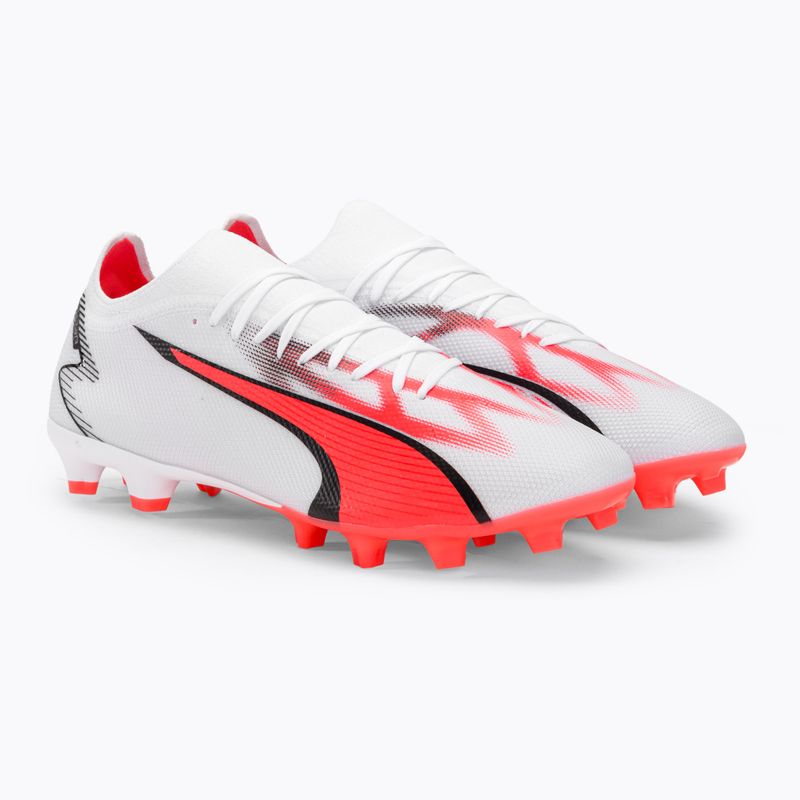 PUMA Ultra Match FG/AG pánske kopačky puma white/puma black/fire orchid 4