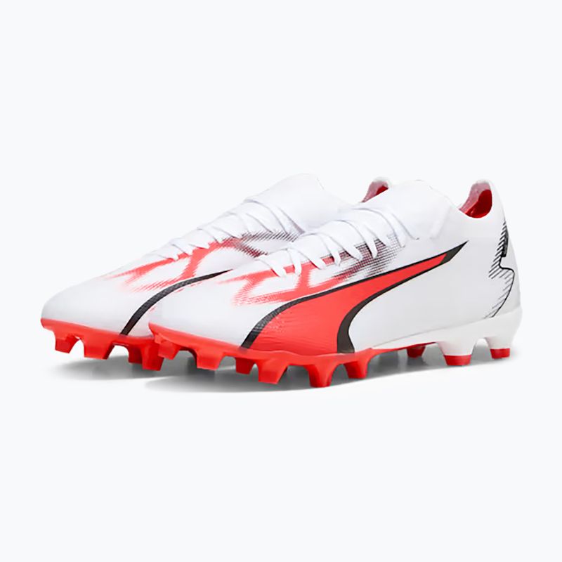 PUMA Ultra Match FG/AG pánske kopačky puma white/puma black/fire orchid 13