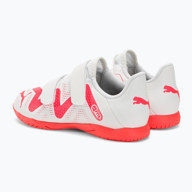 PUMA Future Play IT V Jr detské kopačky puma white/fire orchid 3