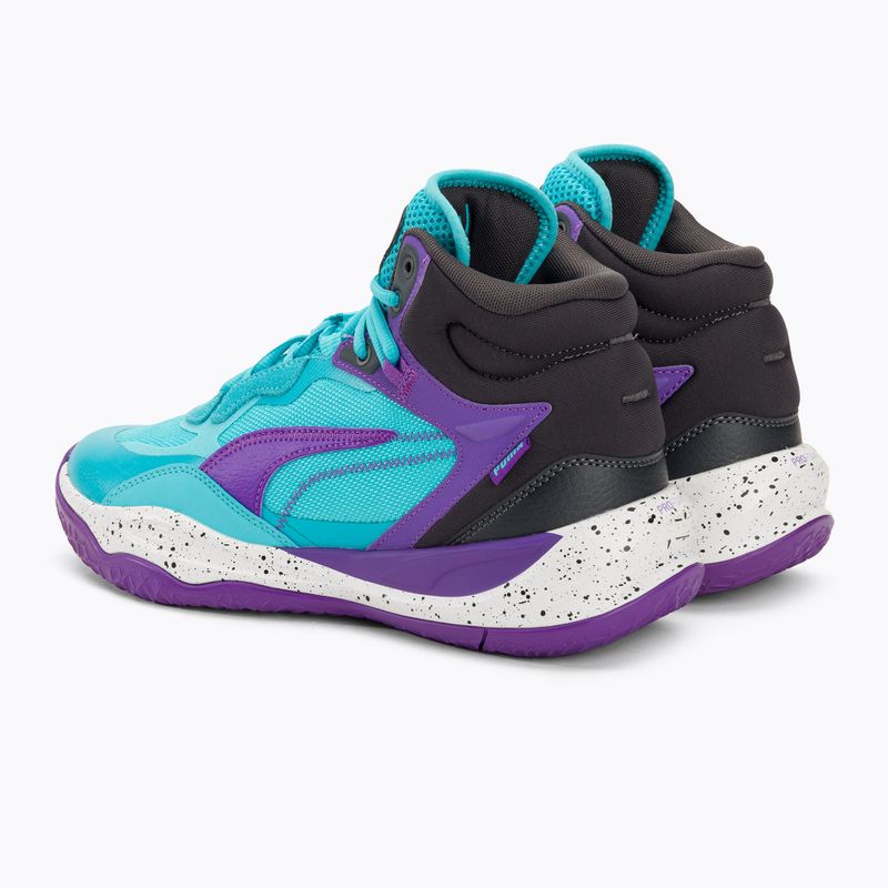 Pánska basketbalová obuv PUMA Playmaker Pro Mid purple glimmer/bright aqua/strong gray/white 3