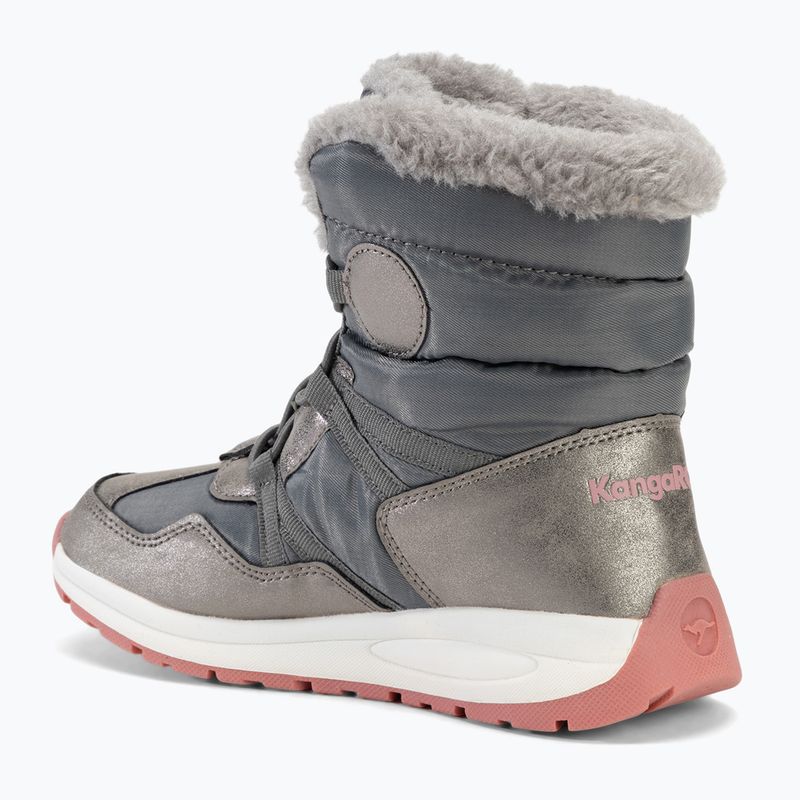 Juniorské snehule KangaROOS K-PE Ski RTX steel grey / dusty rose 3