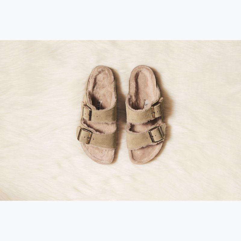 Šľapky BIRKENSTOCK Arizona Shearling SL Regular taupe 12