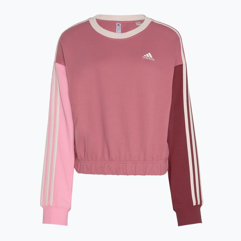 Dámska mikina adidas Essentials 3-Stripes Crop pink strata/shadow red/bliss pink/wonder quartz