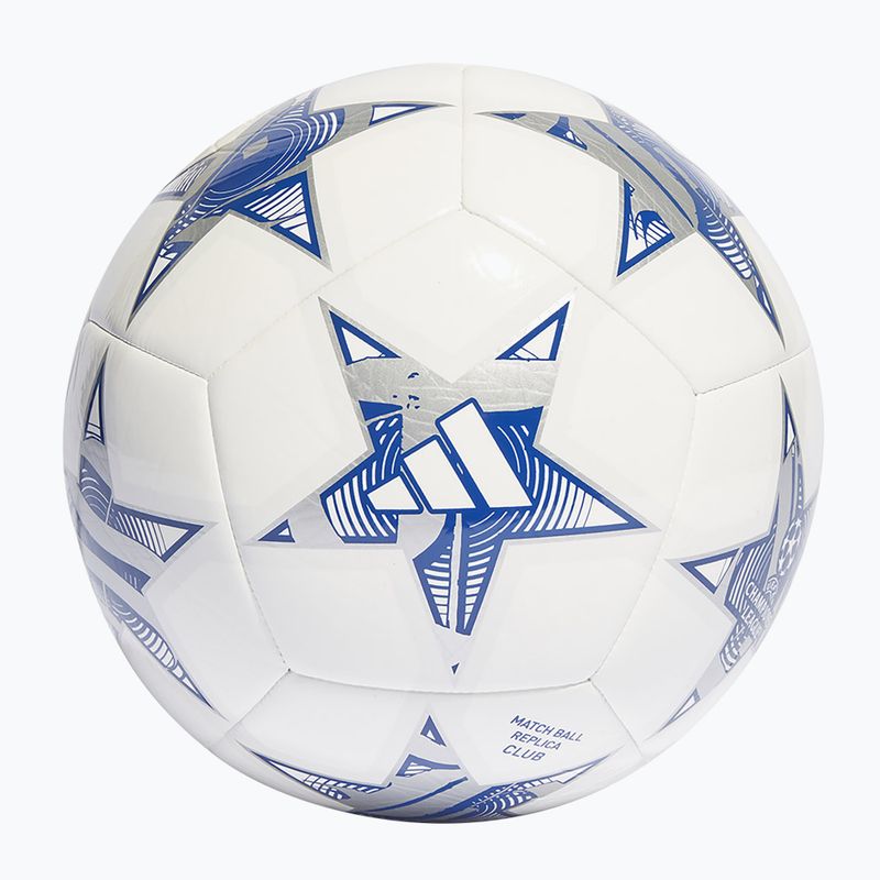 Futbalová lopta adidas UCL Club 23/24 futbalová biela/železná metalíza/šoková fialová/jasná azúrová veľkosť 4 2