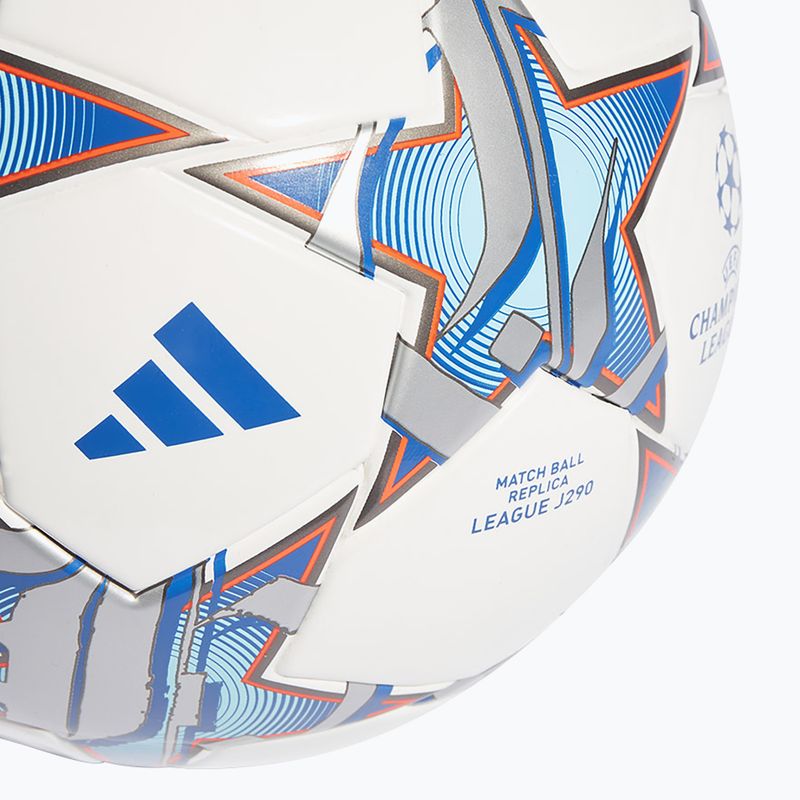 adidas UCL Junior 290 League football 23/24 white/silver metallic/bright cyan veľkosť 4 2