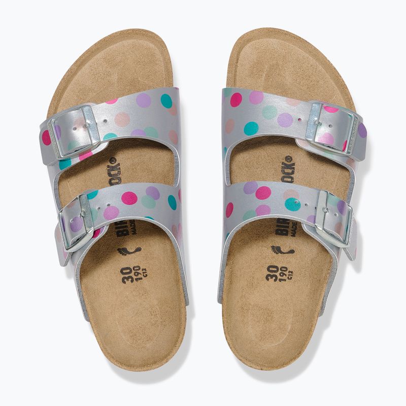 Detské šľapky BIRKENSTOCK Arizona BF Narrow electric metallic dots silver 3