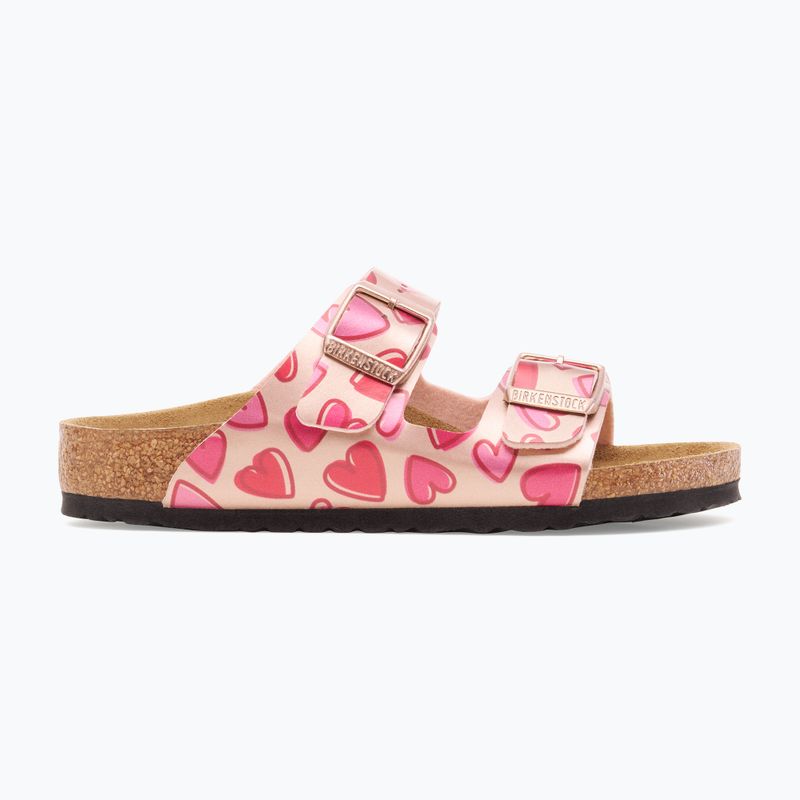 Detské šľapky BIRKENSTOCK Arizona Birko-Flor Narrow electric metallic copper hearts 2