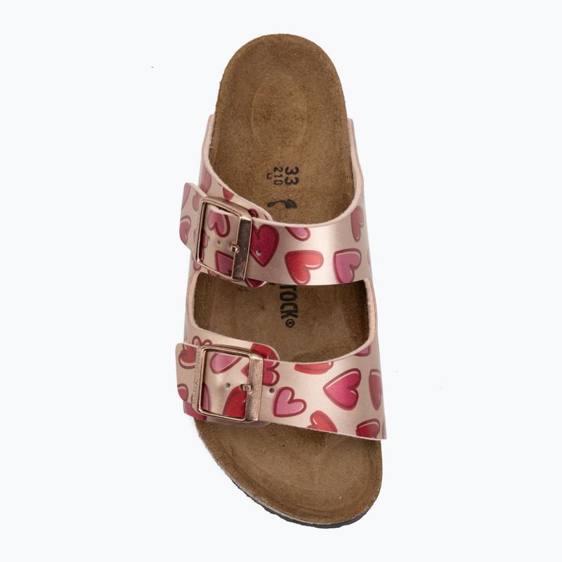 Detské šľapky BIRKENSTOCK Arizona Birko-Flor Narrow electric metallic copper hearts 5