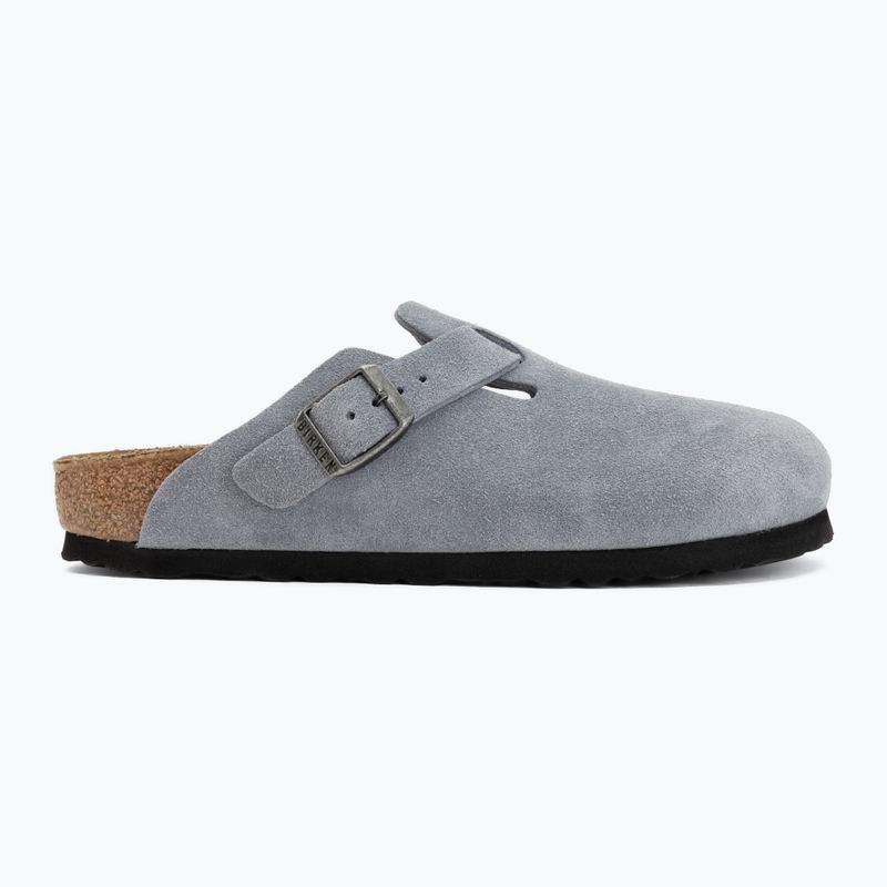 Šľapky BIRKENSTOCK Boston Suede Leather stone blue 2