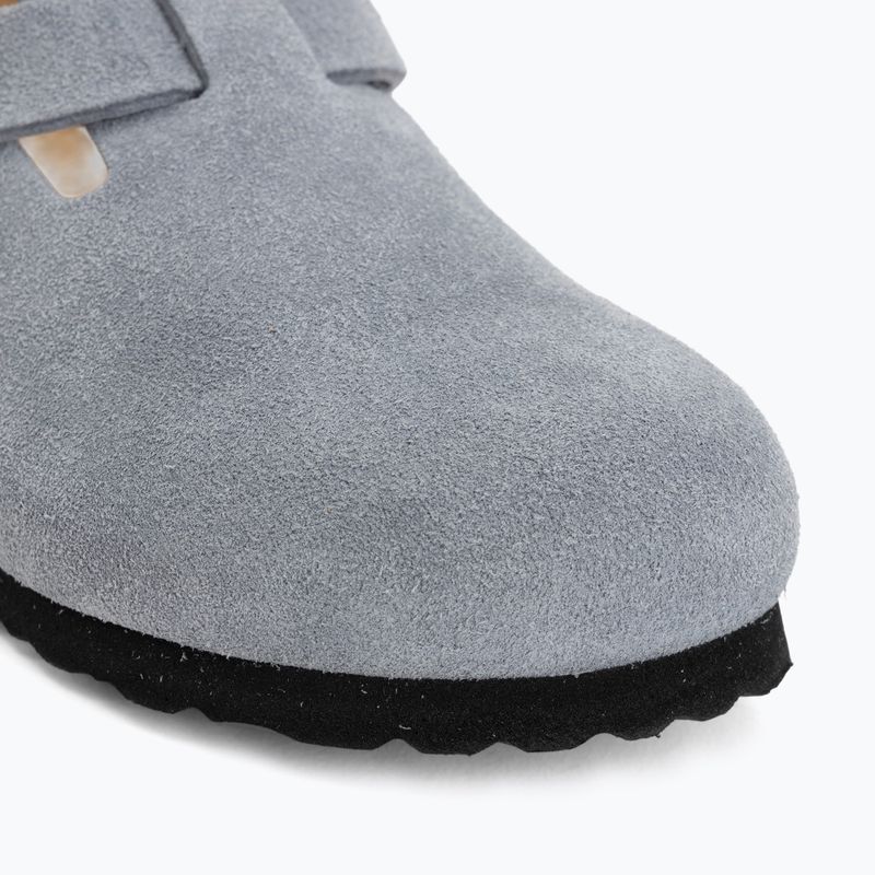 Šľapky BIRKENSTOCK Boston Suede Leather stone blue 7