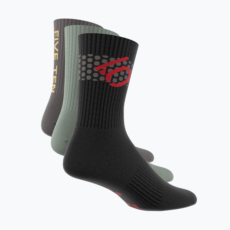 Ponožky adidas FIVE TEN Cushioned Crew Socks 3 páry čierna/strieborná zelená/uhľová 4