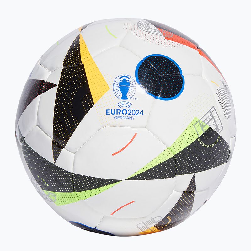 Futbalová lopta adidas Fussballliebe Pro Sala Euro 2024 white/black/glow blue veľ. 4