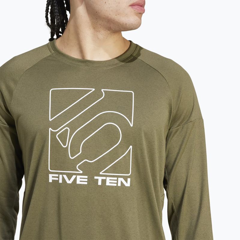 Pánsky cyklistický dres adidas FIVE TEN s dlhým rukávom olive strata 5