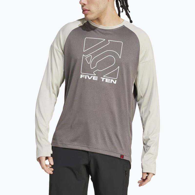 Pánsky cyklistický dres adidas FIVE TEN s dlhým rukávom charcoal/putty grey 4